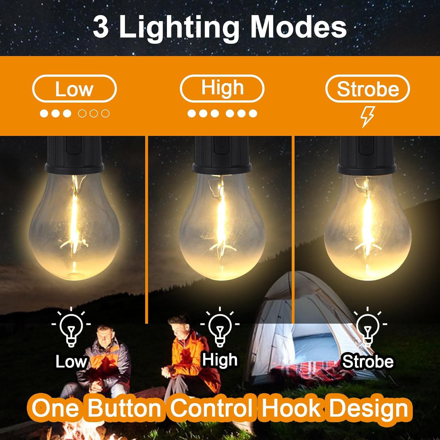12658 Rechargeable Camping Lights for Tents LED Camping Tent Lantern 3 Lighting Modes Tent Lamp Portable Emergency Camping Lights with Clip Hook for Camping Hiking Fishing, Backpacking (1 Pc) 12658 Rechargeable Camping Lights for Tents LED Camping Tent Lantern 3 Lighting Modes Tent Lamp Portable Emergency Camping Lights with Clip Hook for Camping Hiking Fishing, Backpacking (1 Pc)